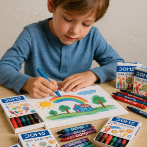DOMS Wax Crayons – Vibrant, Non-Toxic Colors for Kids' Drawing & Coloring Fun
