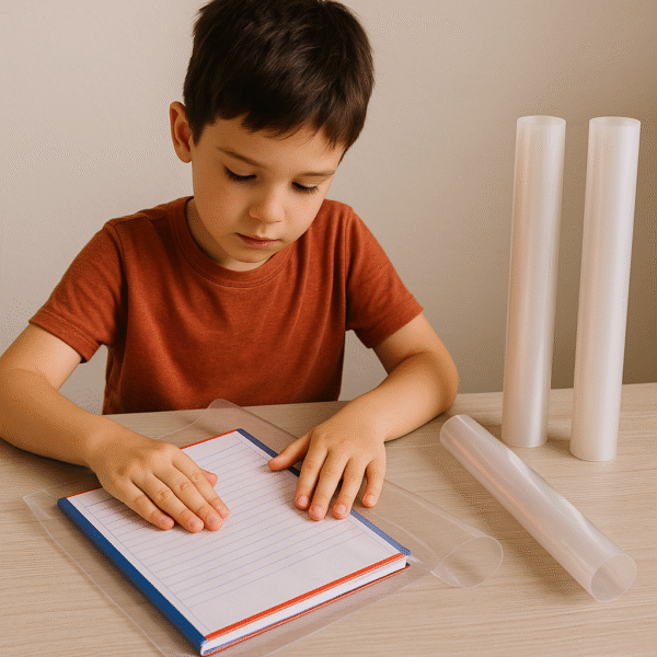 Transparent Book Cover Roll – Durable, Waterproof Plastic Covering for Books & Notebooks - Image 2