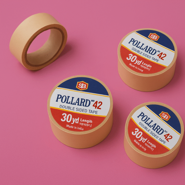 POLLARD 42 Double Sided Self Adhesive Tape – Strong Bonding for Craft, DIY & Office Use - Pack of 10 - Image 3
