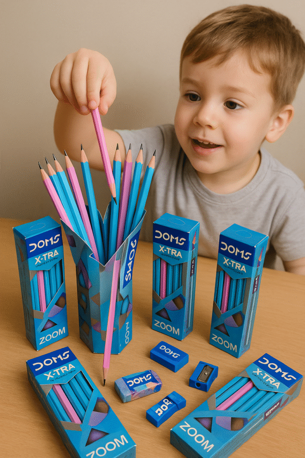 DOMS - X-Tra Super Dark Pencil – Extra Smooth, Deep Black Graphite for Bold Writing & Drawing