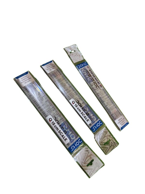 DOMS Plastic Scale – 15 cm, Transparent, Shatter-Resistant, Accurate Markings
