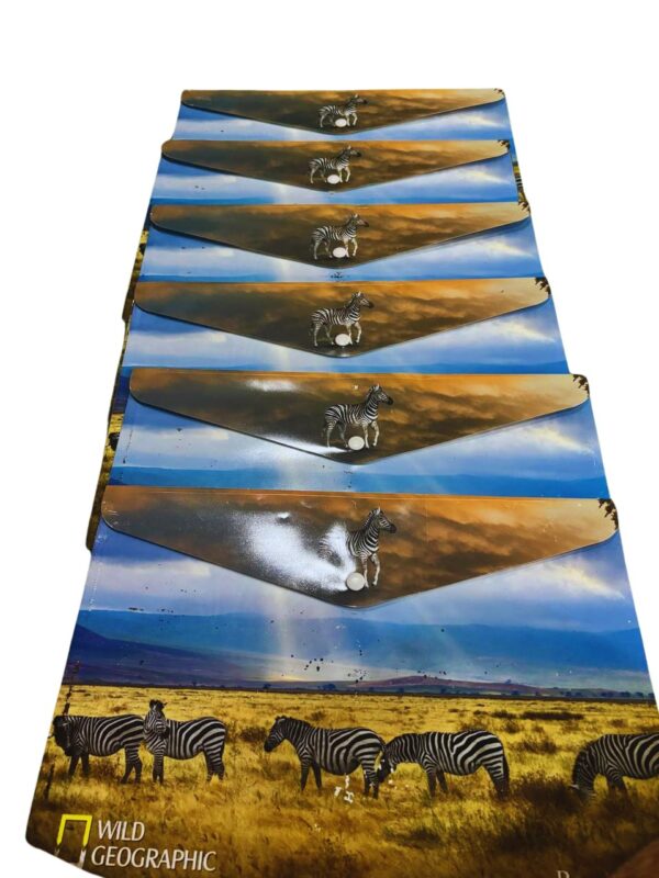 Wild Geographic Printed Button Folder – Zebra Design, A4 Size - Pack of 6