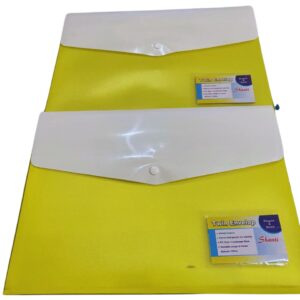 Shanti Twin Envelope File – Yellow & White, A4 Size - Pack of 2