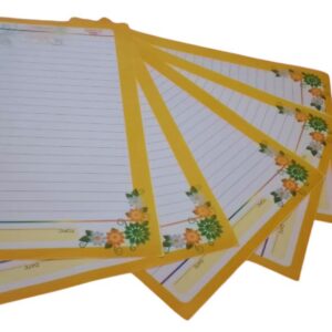SUNSHINE Project Paper – Ruled Sheets with Decorative Border for Assignments & Projects - Pack of 10