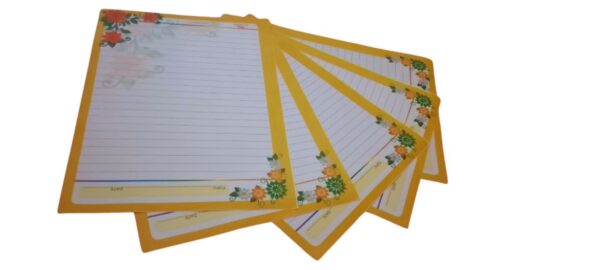 SUNSHINE Project Paper – Ruled Sheets with Decorative Border for Assignments & Projects - Pack of 10