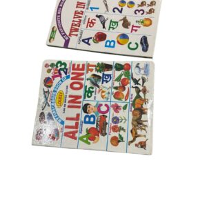 All-in-One & Twelve-in-One Big Board Books for Kids – Early Learning Combo (Hindi & English)